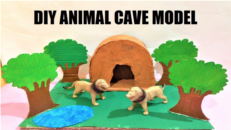 Animal Cave Model - DIY School Project Working and Non Working Models for  Science Exhibitions or Science Fair