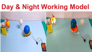 day and night working model - science project - earth rotation - diy