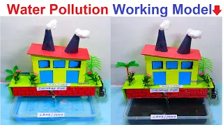 water pollution working model making + air pollution science exhibition project