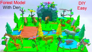 forest model with den making using cardboard