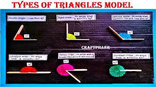 types of triangle model using cardboard| math's model