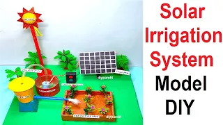 solar drip irrigation system model making using cardboard - diy - agriculture model