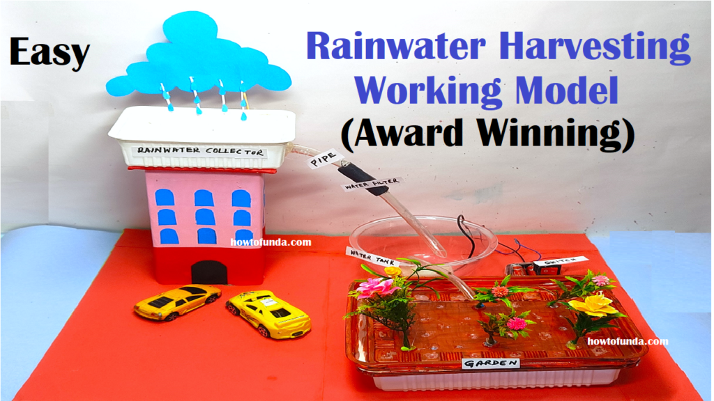 rainwater harvesting working model - first prize award winning in science day project - simple and easy 