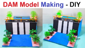 dam model making using cardboard for science exhibition project - diy