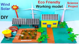 eco friendly science project model (solar - wind energy model science exhibition)