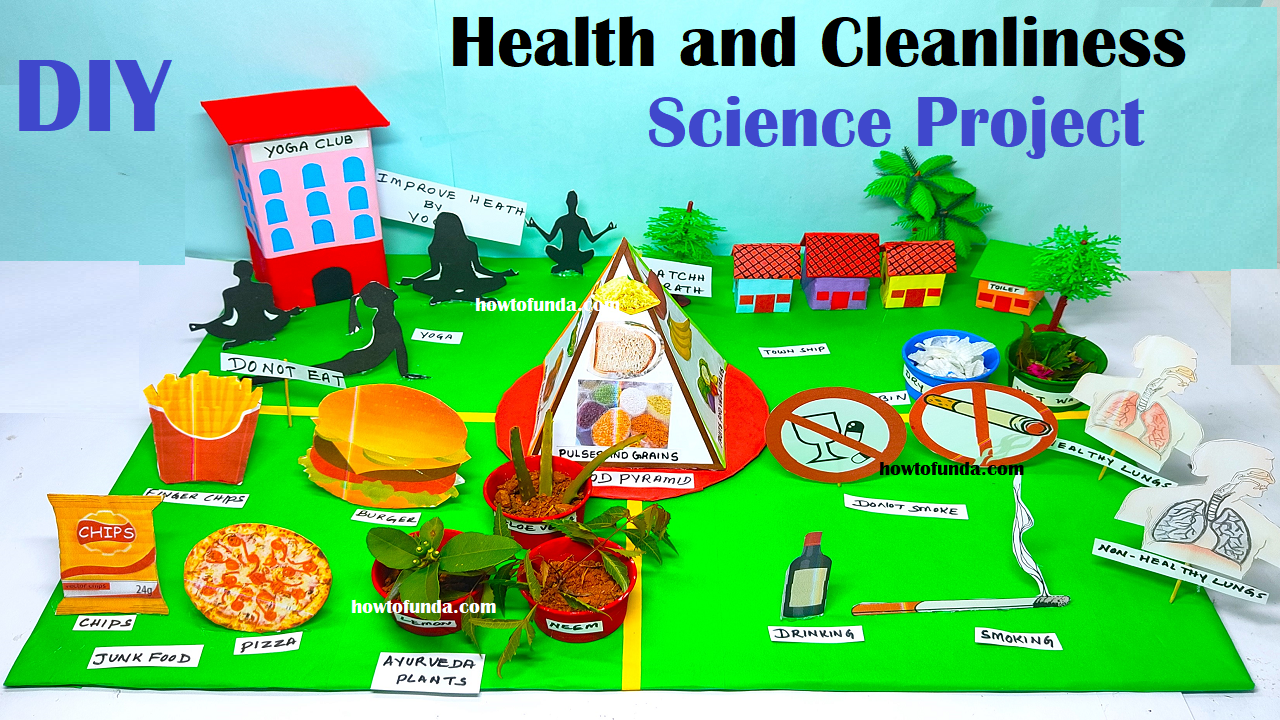 health and cleanliness project - health well being science project exhibition | diy | howtofunda