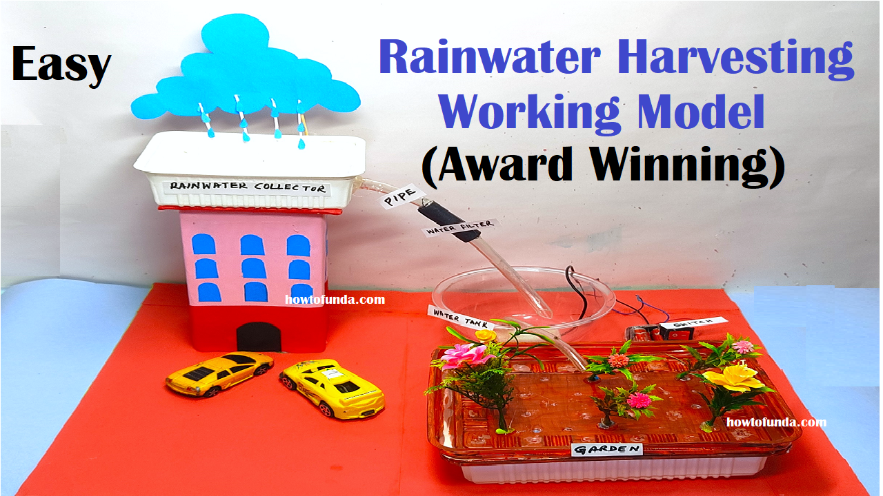 rainwater harvesting working model - first prize award winning in science day project - simple and easy