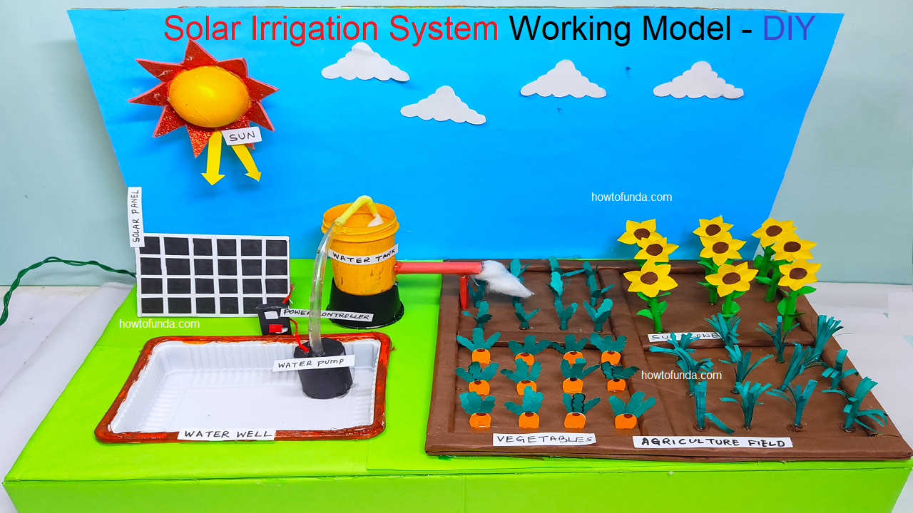 solar irrigation system working model science project for school exhibition - simple and easy