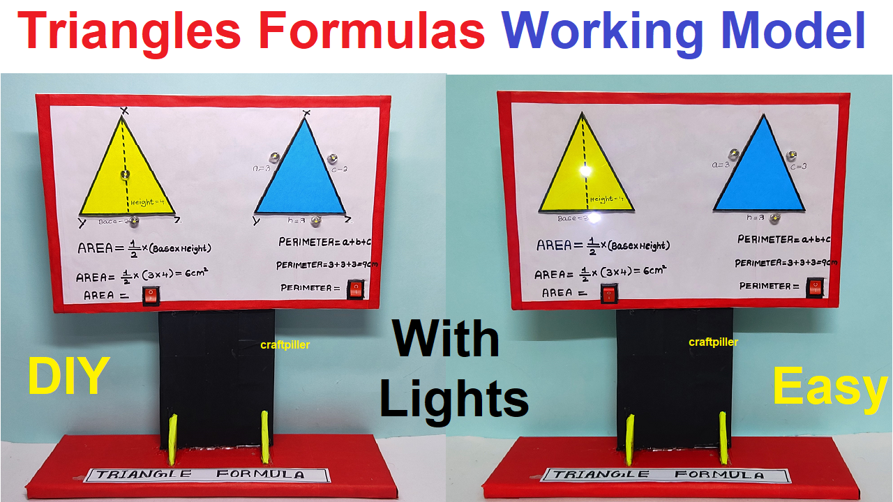 how to make triangle formulas working model using led lights