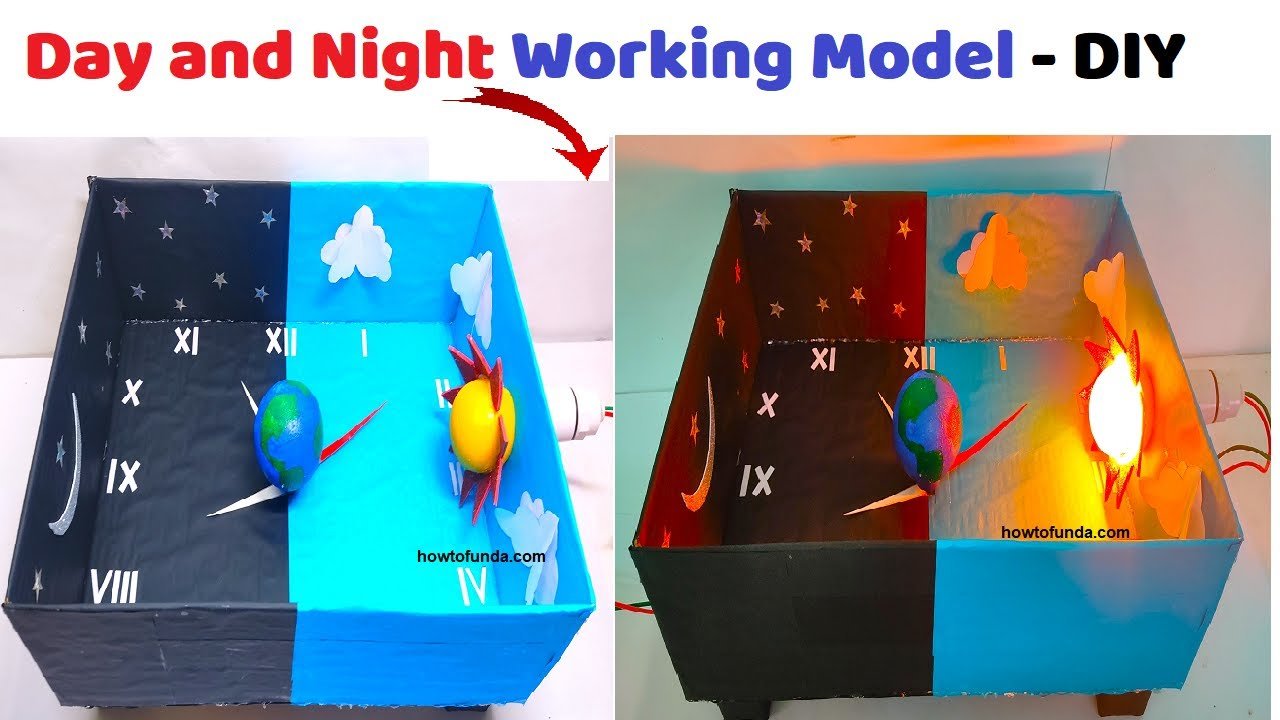 day and night working model for science exhibition - innovative