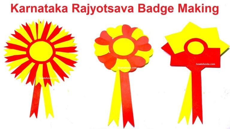 Karanataka Color kannada(karnataka) rajyotsava badge making using color paper diy ...