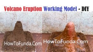 how to make volcano eruption working model made up of natural sand or