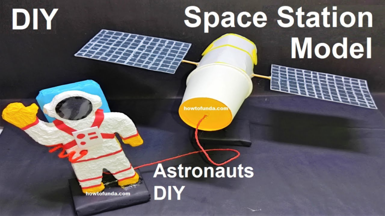 space station science project model with an astronaut using waste ...