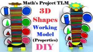 Science Project Shapes how to make 3D shapes working model with properties – maths project ...