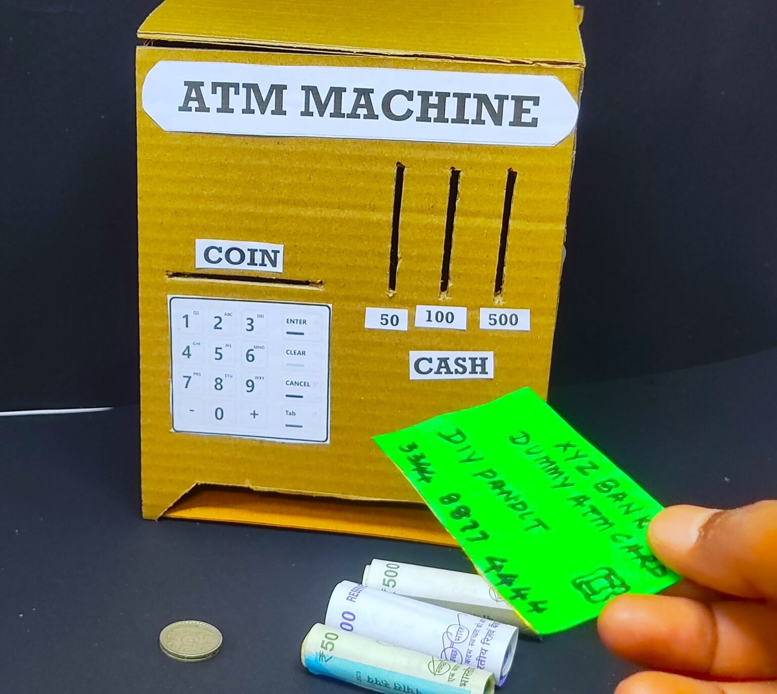 how to make ATM machine project working model using cardboard - Science ...