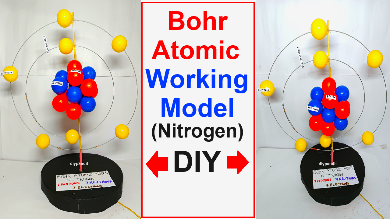 bohr atomic working model science project for exhibition - diy - diypandit