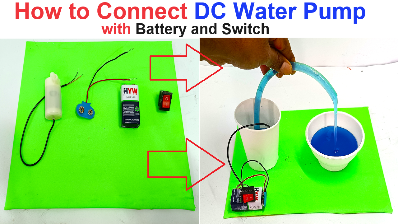 how to connect dc motor with switch and 9 v battery - diypandit - for science project exhibition - diy