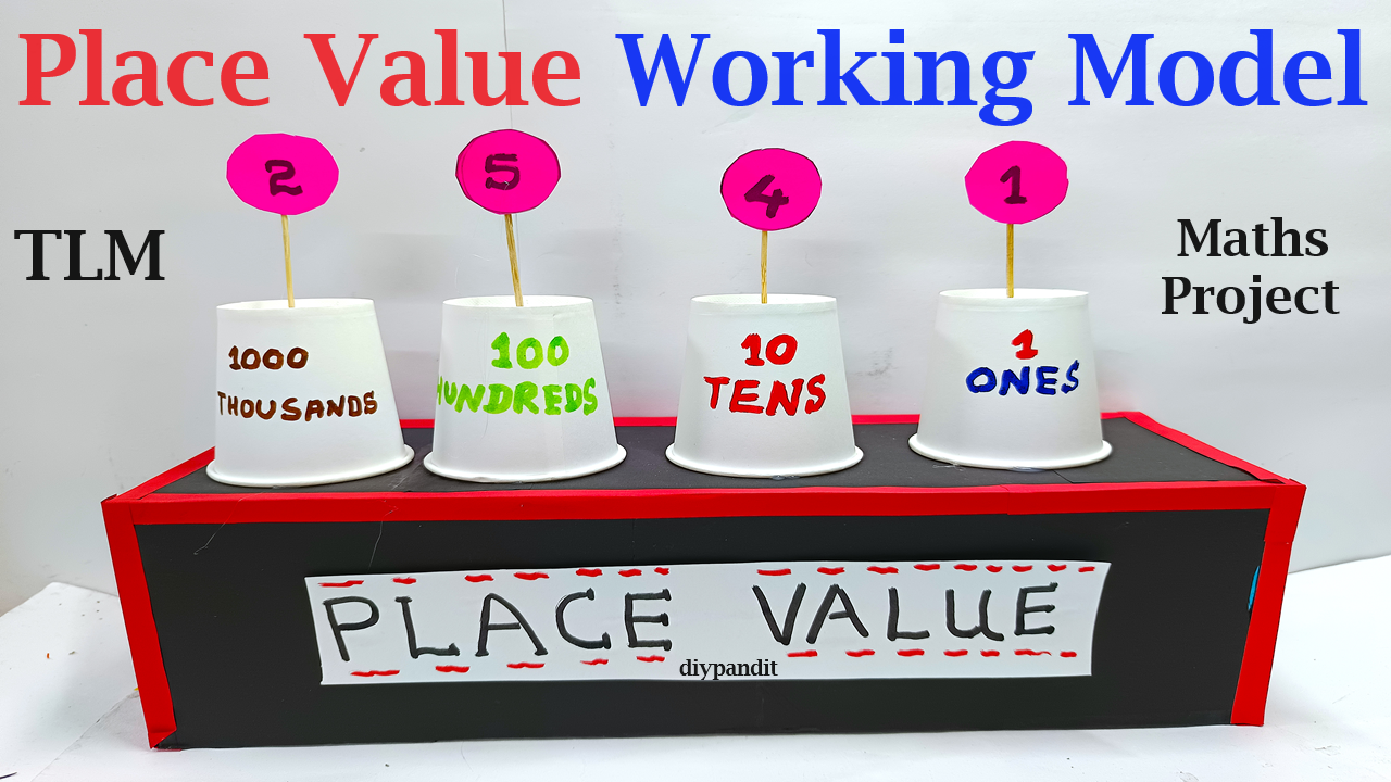 place value working model - maths tlm project - diy - diypandit