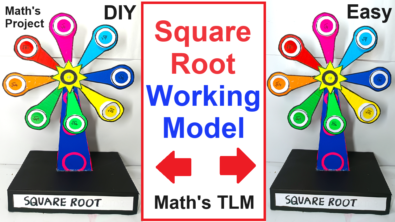 square root working model - maths tlm project in easy and simple steps - diy