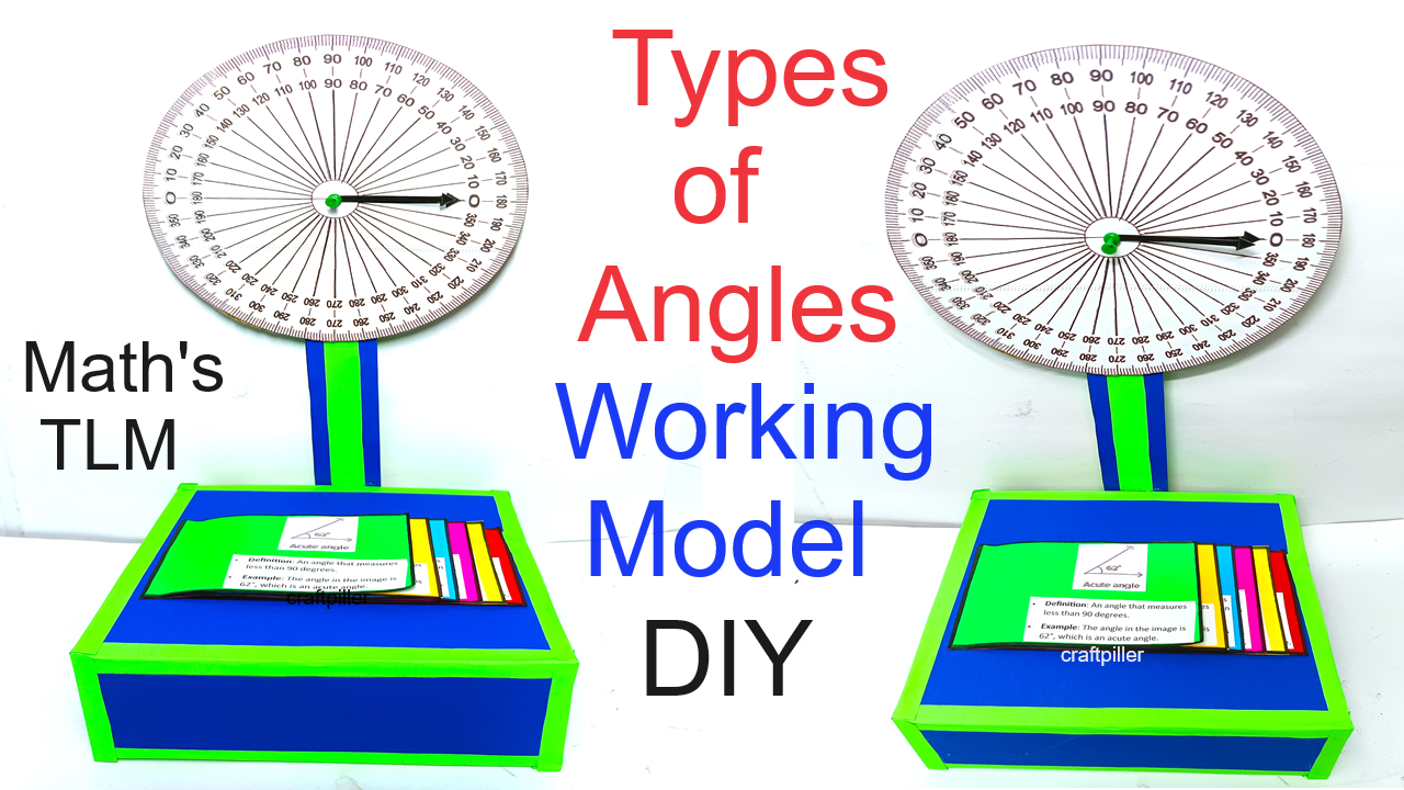 types of angles working model - maths project - creative - diy - craftpiller