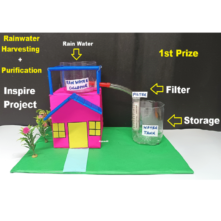 how to make rainwater harvesting and water purification working model ...